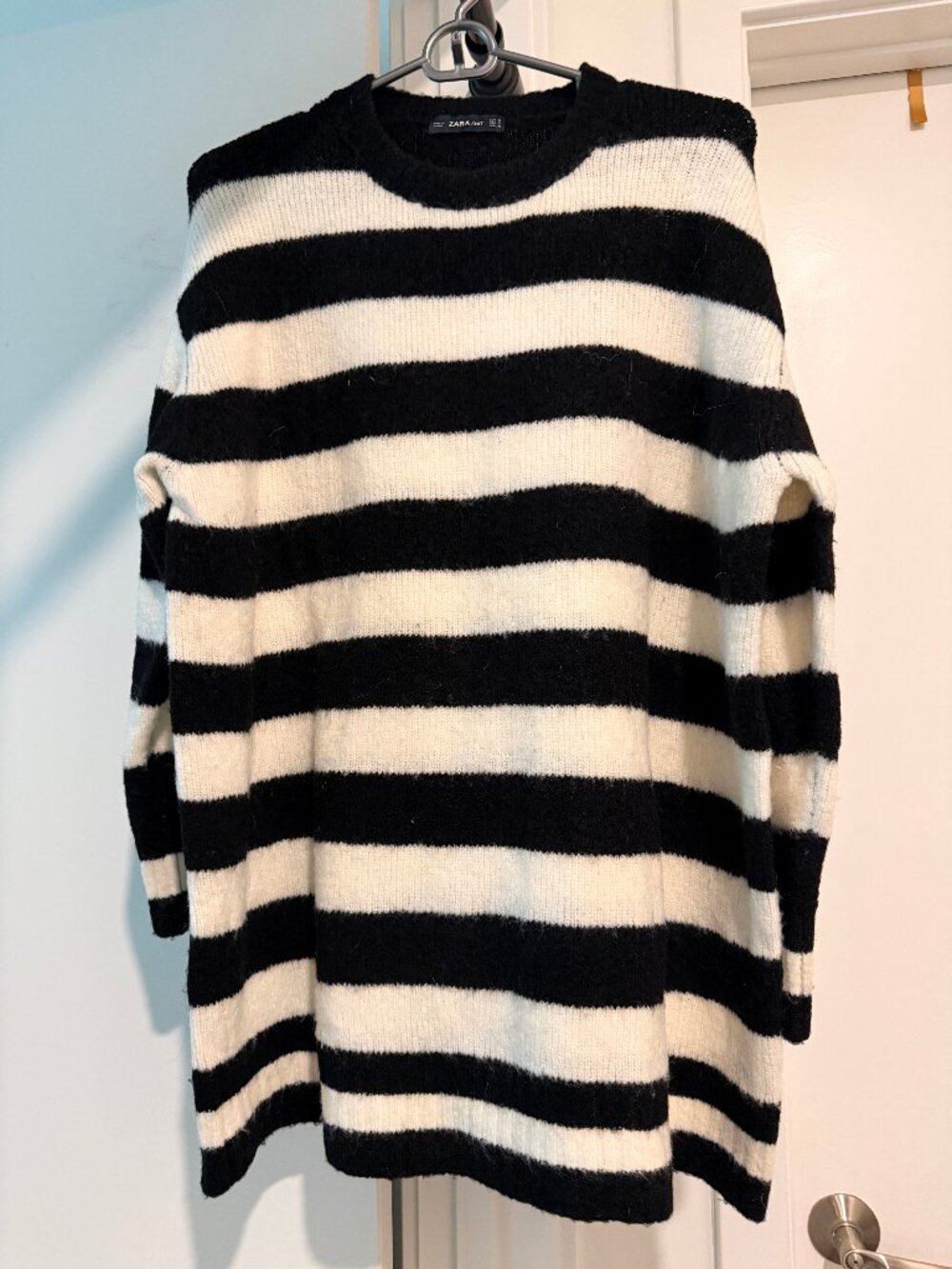 Zara Sweater Black White Striped Size S